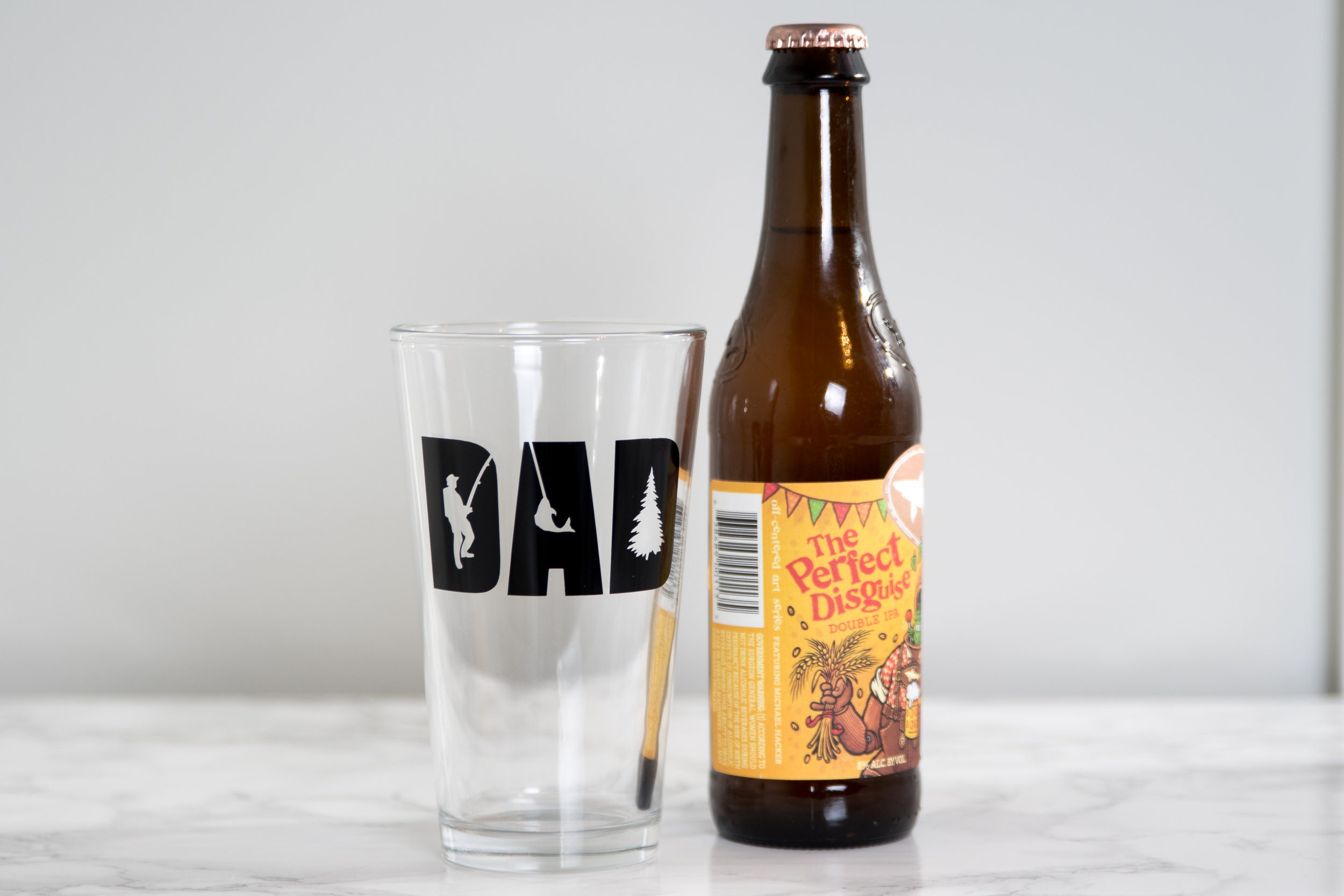 Dad Beer Glass Fishing Gifts For Men Fishing Beer Mug Etsy