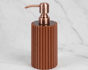 Bronze Espresso Soap Dispenser for Bathroom & Kitchen Organization: Bottle With Gold Stainless Steel Pump