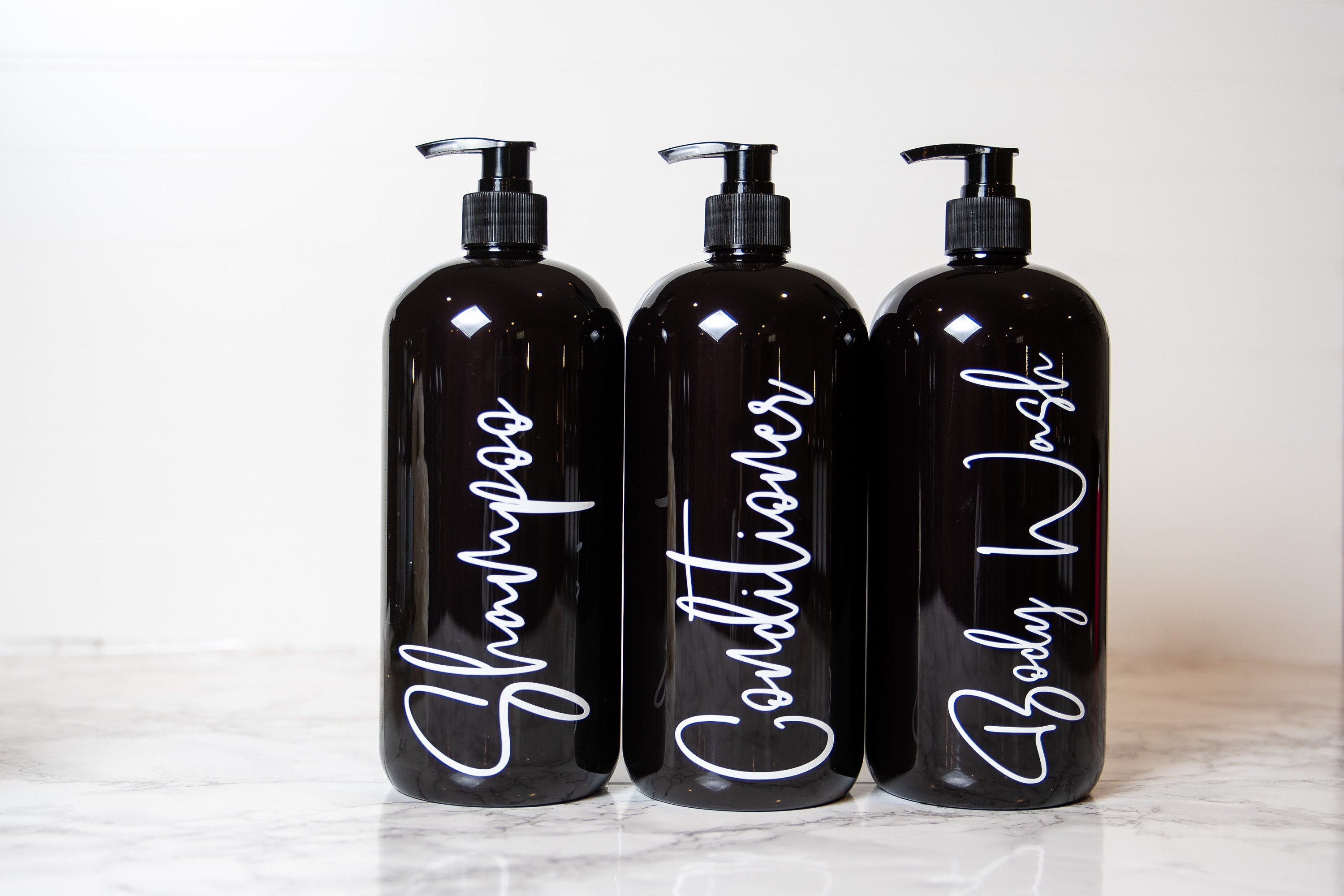 Black Shampoo and Conditioner Bottles Shampoo Bottles With Etsy