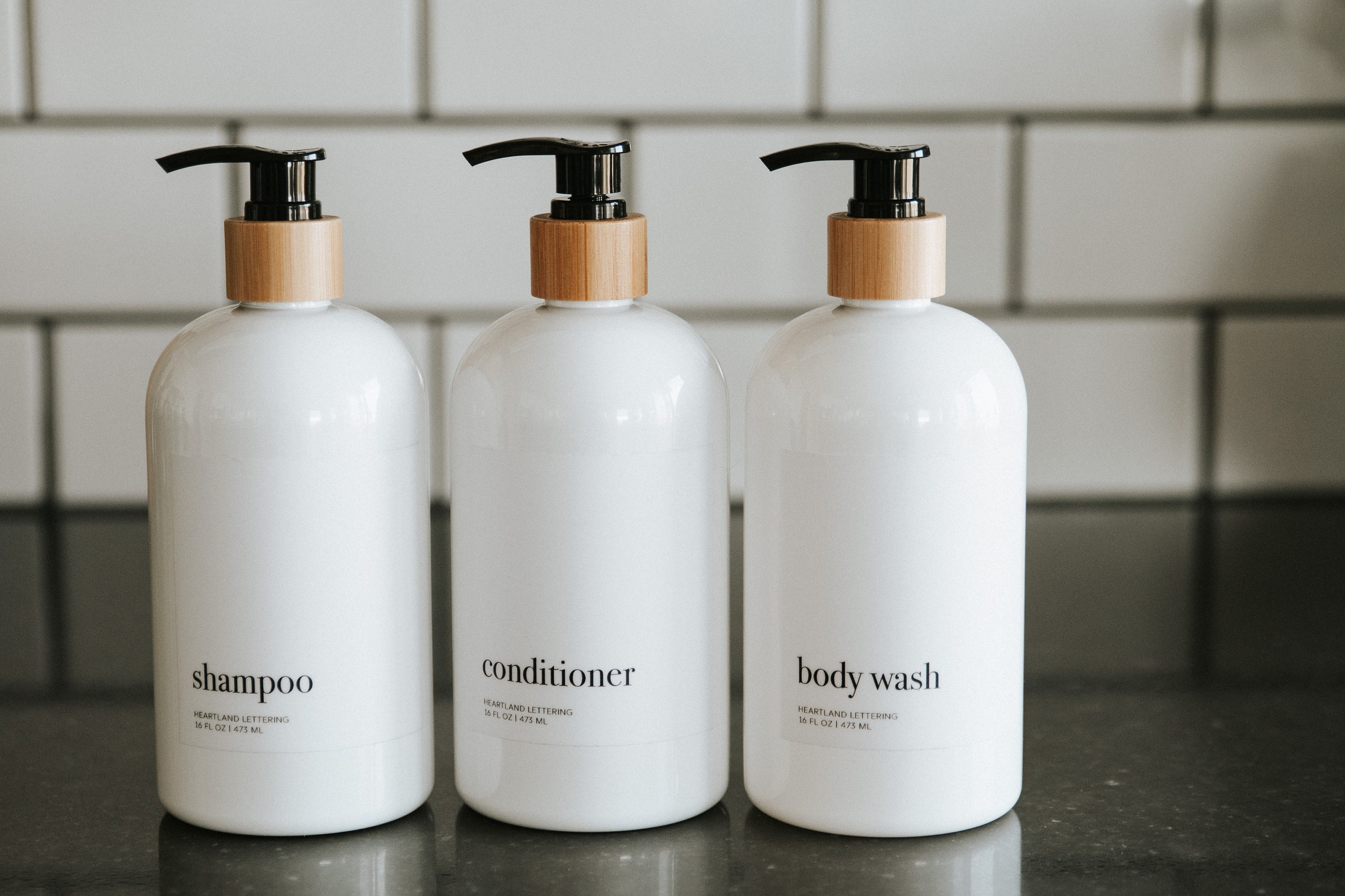 Minimal Home Decor, Bathroom Organization and Storage, Shower Container,  Minimalist Shampoo and Conditioner Bottles 