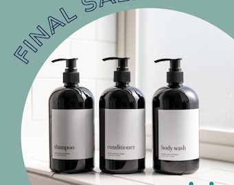 Modern Black Shower Dispensers: Shampoo, Conditioner, Face Cleanser, Lotion, Soap & More