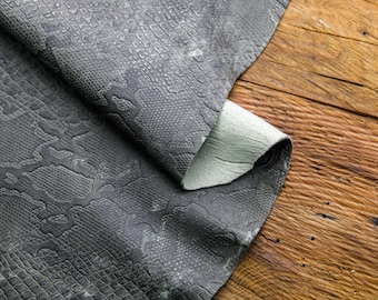 Snake Embossed Leather, Cowhide, Snake Pattern Leather, Real Leather, Snake Textured Hides | Leather Hub