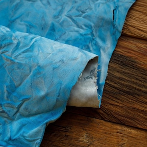 Sky Color Tie Dye chroomgelooid rundleer, echt leer voor mode en decoratie | Leren naaf