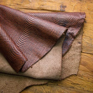 Brown Lizard Embossed Chrome Tanned Cowhide Leather | Totes,Purses,Apparel,Veg Tan Leather