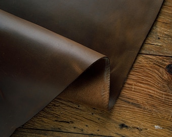 Cuero de Caballo Loco Marrón, Curtido Cromo, Cuero de Vaca, Cuero de Vaca de Grano Completo, Cuero de Vaca Genuino para Manualidades / Leather Hub