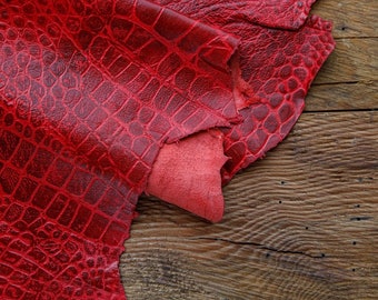 Crocodile Embossed Veg Tanned Wax Leather Hides,Totes,Purses,Apparel,Veg Tan Leather