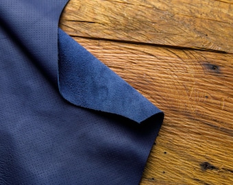 Navy Blue Pinhole Perforated Soft Leather – Leather hide, hides, skin, skins, Sofa, Bags, DIY, & Upholstery Projects | Leather Hub