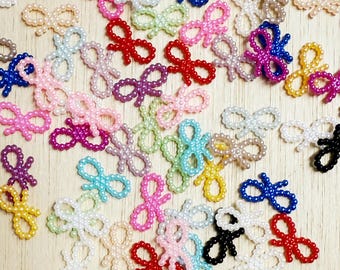 Pearl Resin Bows, flat back, cabochon, Craft Supplies (19x10mm, (50 Pcs)