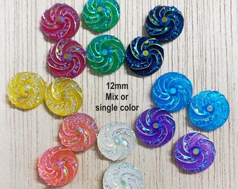 10 Round flat back, 12mm, swirl, faux druzy, jewelry making, embellishments scrapbooking cabochon decoden acrylic, craft supplies R53