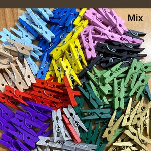 48 pcs Red Heart Wooden Mini Clothespins(48 Pieces) Small Clothes Pins-  Clothespins for Crafts Photos Wooden Paper Picture Clips Decorative Little