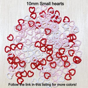 Heart cabochon, SMALL, 10mm red heart, pink heart, resin, hollow hearts, heart cabochon, craft supplies, ready to ship, scrapbooking H51C