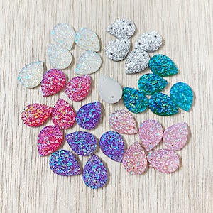 10 teardrop cabochon, 2 hole, flatback, faux druzy, button, 14*10mm, craft supplies, READY TO SHIP, craft sewing notion wedding acrylic, S44