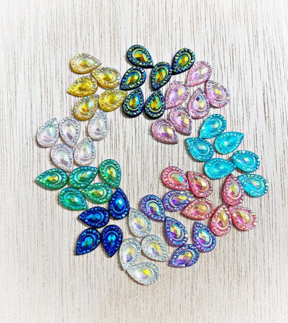 Resin Cab - Teardrop Large, Peacock Eye Resin Cab - Teardrop Large, Peacock Eye