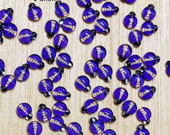 Purple Resin Ladybug Charms, Flat Back Nail Art Craft Supply (6*9mm)