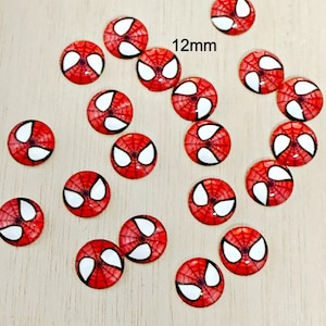 Spider cabochon, dome flat back, Super hero, half round, 12mm D1