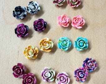 10mm Resin Flower Cabochons, Flat Back Craft Supplies, F107