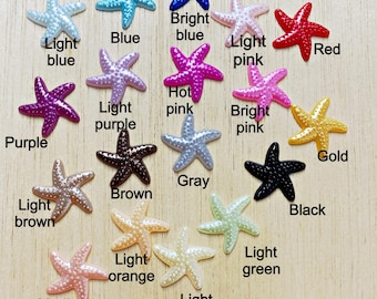 Resin starfish cabochon, starfish flat back, 20 pieces, READY TO SHIP,  scrapbooking, fish cabochon, ST16