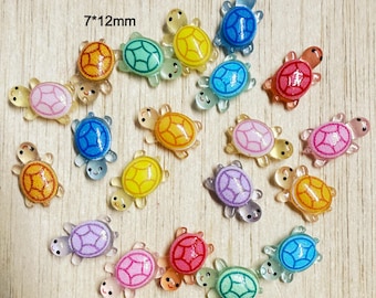 Tiny 3D Resin Turtle Cabochons, Flat Back Craft Supplies (7*12mm) T10