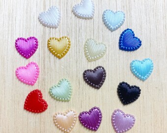 14mm Heart cabochon, heart flat back, 25 pieces, craft supplies, scrapbooking, 14*14mm, pink, H31