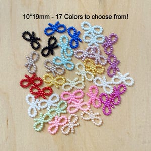 Pearl bow flat back, small hollow bow, ribbon bow, purple bow, pink bows, resin, craft supplies, 19*10mm, 3/4&#39;&#39; wide, 30 or 50 pcs, B3