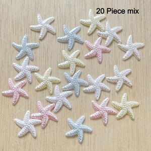 Starfish cabochon,  starfish flat back, resin, starfish flat back, white starfish, ivory starfish, 19mm, 3/4 inch, ST23