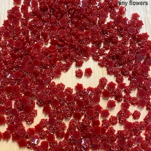 TINY flower cabochon, SMALL, dark red, flatback, cabochon resin craft supplies jewelry makings, nail art, craft supplies, 50 or 100, F106