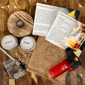 Cocktail Smoker - Kit Includes Torch Lighter - Old Fashioned - Smoke Infused - Whiskey Smoker - Drinking Gift - Birthday Gift - Groom