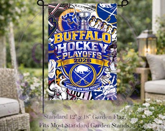 Buffalo Hockey Playoffs Garden Flag (12" x 18") – Western New York Fan Gear
