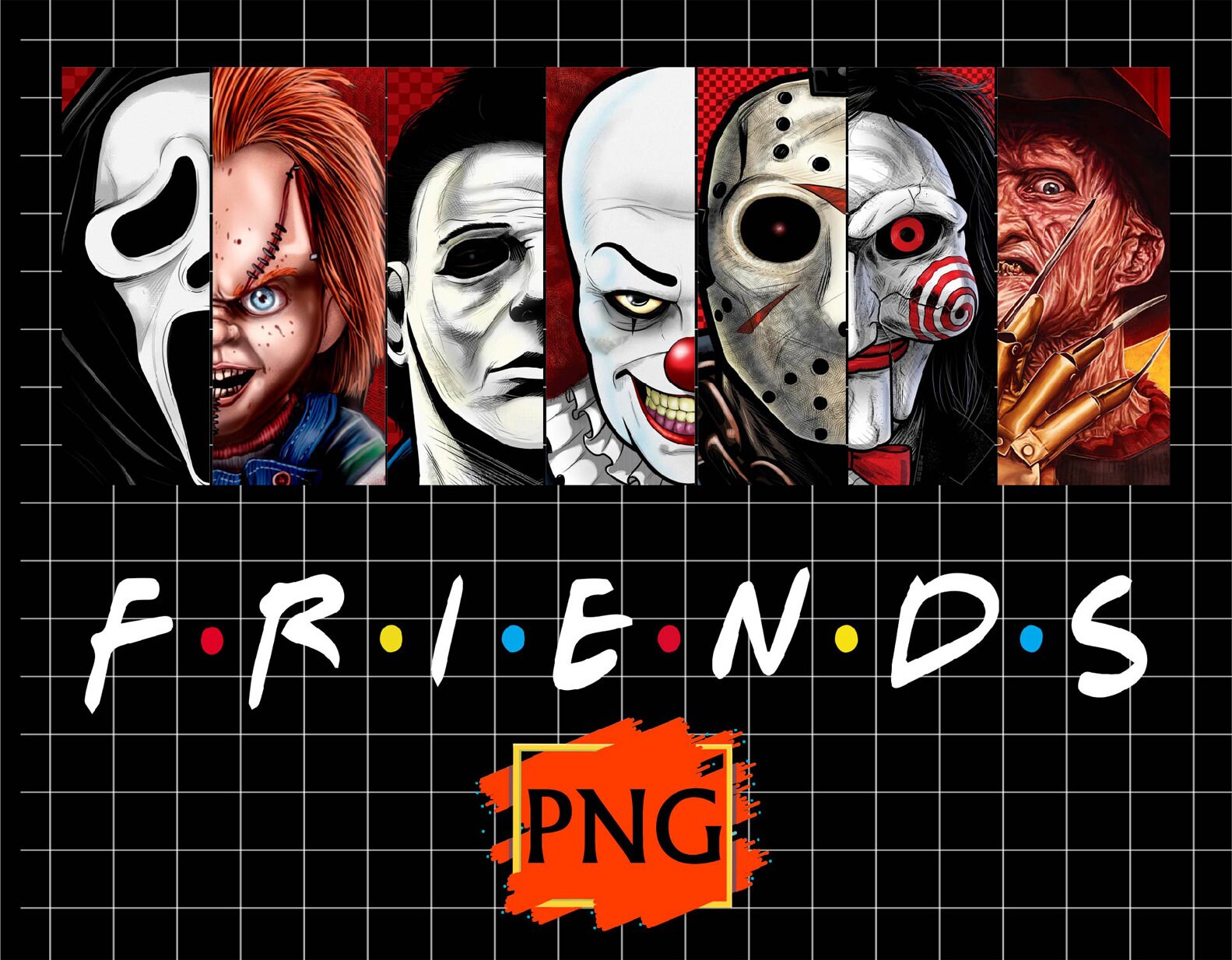 Download Friends Horror Characters Png Happy Halloween Halloween Gift Etsy