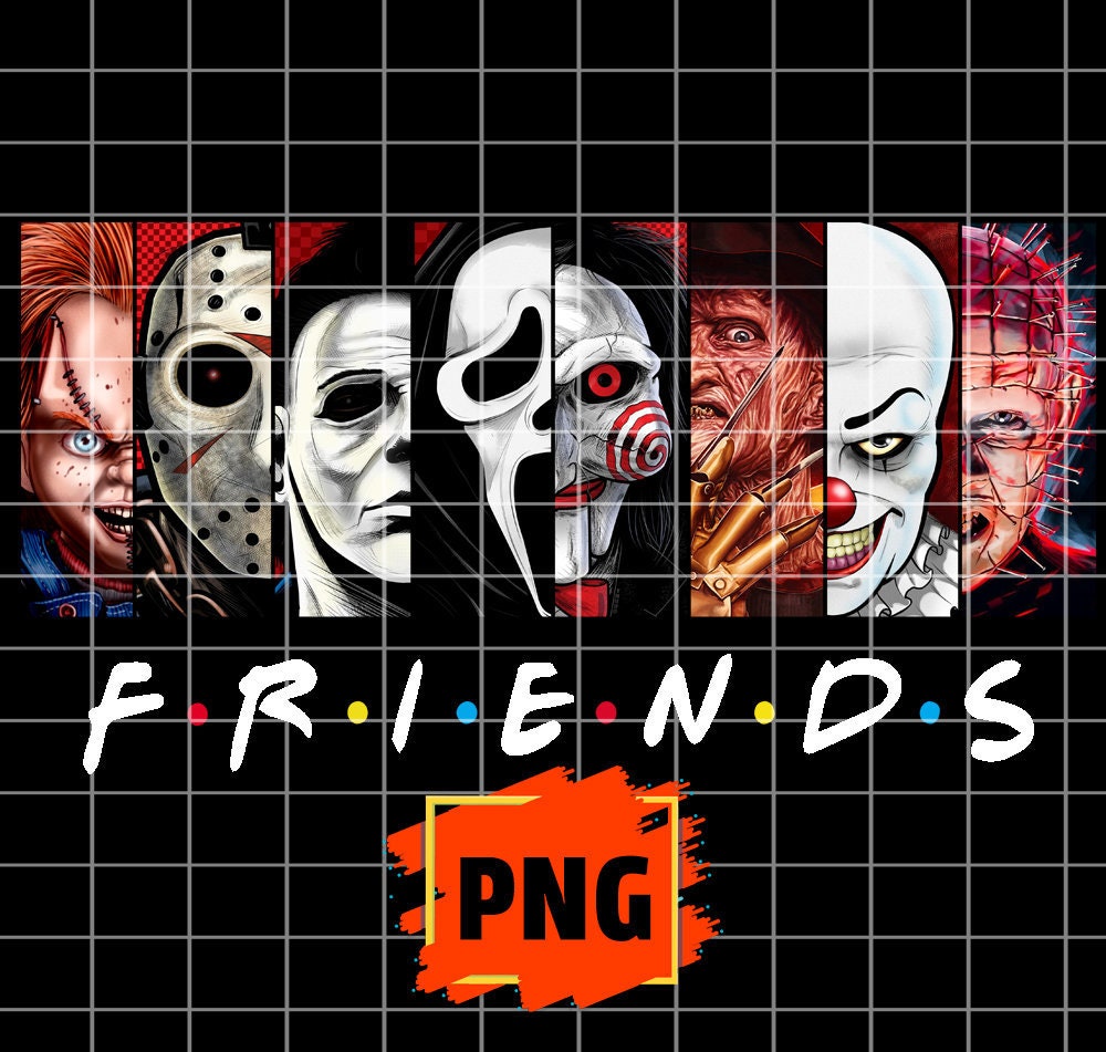 Friends Horror Characters Png Happy Halloween Halloween Gift Etsy