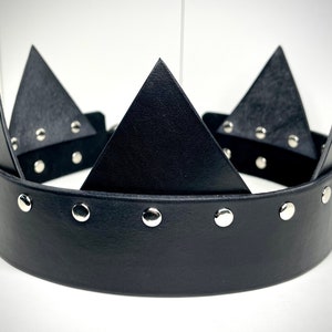 Handcrafted Leather Crown available in multiple leather and hardware colors