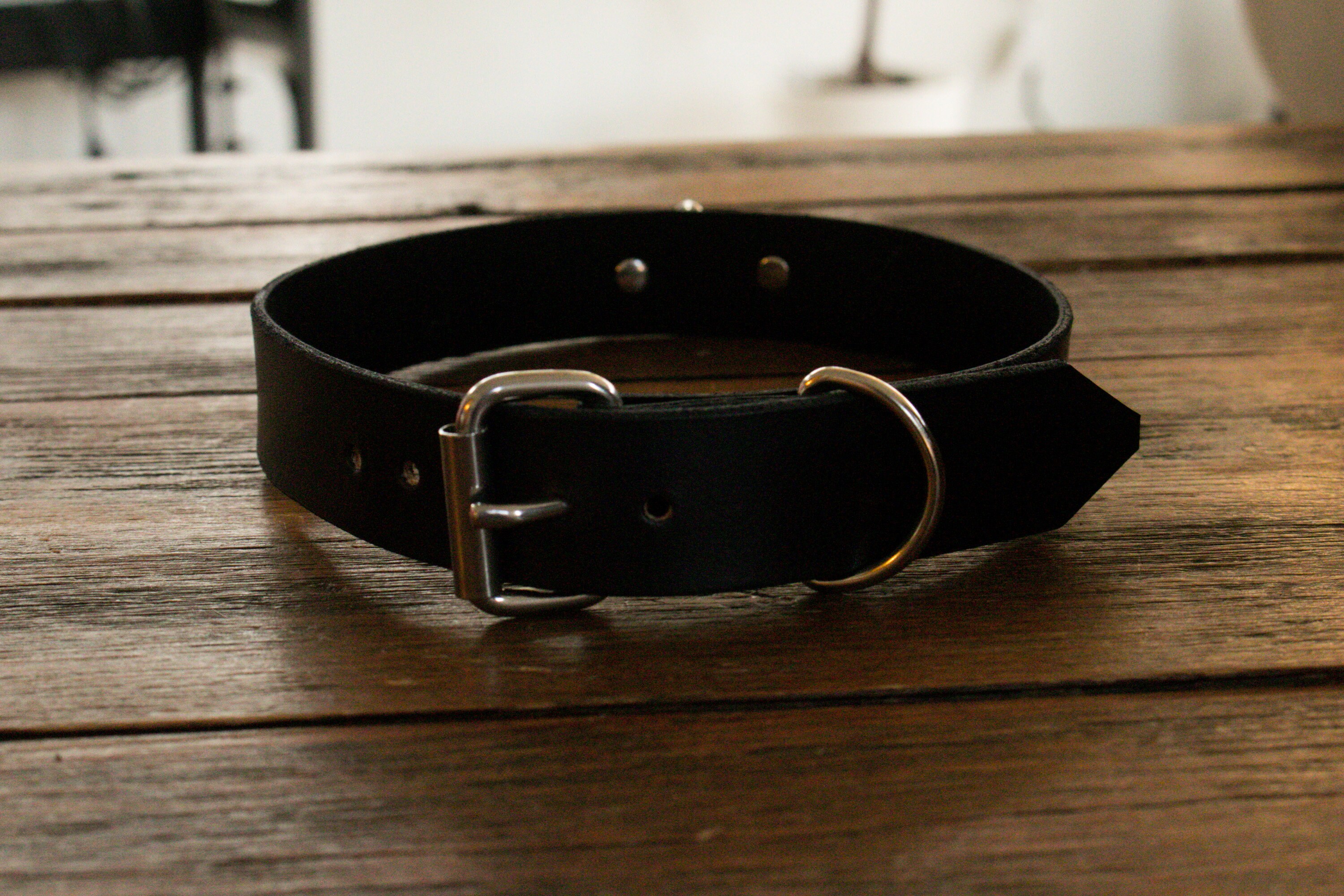 Large Classic Oring Black Leather BDSM Collar Choker Etsy