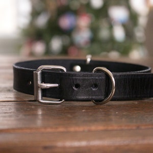 Personalized Black Leather BDSM Fetish Kink Collar for Submissive Available in Silver, Gold, Antique Brass, Black, or Rose Gold hardware image 7