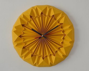 Horloge murale Lightplay Origami - jaune