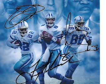 Cowboys Super Drei Hall of Famers Inc E. Smith Authentisches signiertes 8x10 Foto