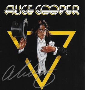 Musicista intrattenitore e cantante ALICE COOPER Fotografia 8x10 firmata molto bella