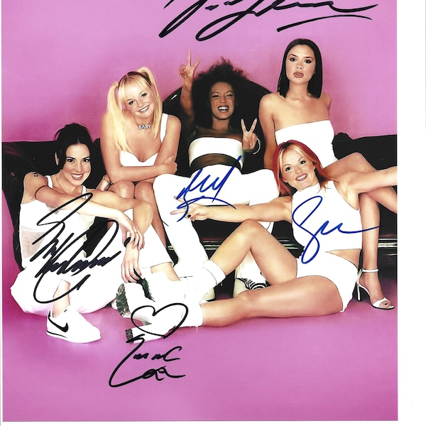 "All Time Great Pop Singing Group ""SPICE GIRLS"" signierte 8x10 Schöne Fotografie."
