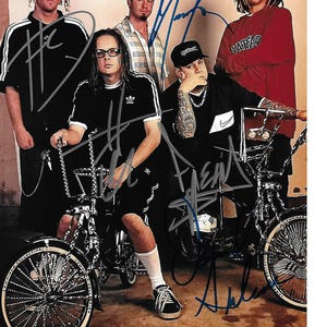 Band Autographed (KORN) 8x10 Photograph Including Davis , Sheffer, and Feldy