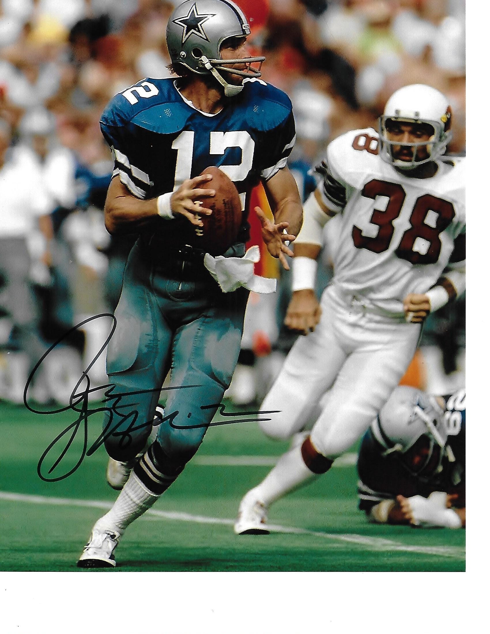 Hall of Fame Quarterback ROGER STAUBACH Autographed 8x10 Game Day 