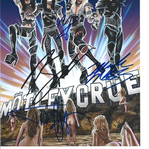 Rock N' Roll Great Band "MOTLEY CRUE" Band Signed 8x10 Promo Photograph