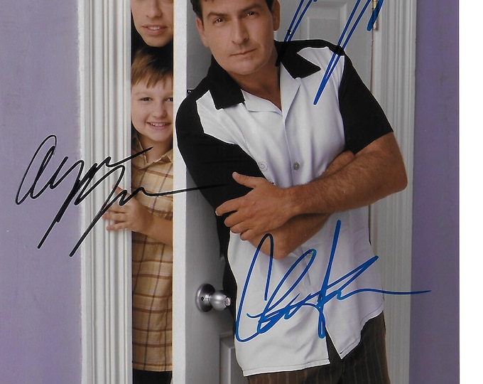 TV Series Two and a Half Men Cast Autographed 8x10 Photo Including