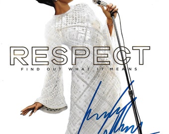 May include: Image of Jennifer Hudson as Aretha Franklin, holding a microphone, with the word "RESPECT" in large letters. The image includes the text "FIND OUT WHAT IT MEANS" and an autograph.