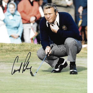 Hall of Fame Legendary Golfer ARNOLD PALMER Autographed Action Shot 8x10 Pic
