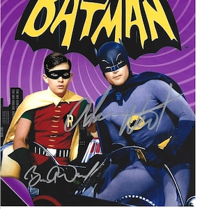 1970'S Tv Series "Batman" Cast Signed by Ward and West on 8x10 Posed Photograph
