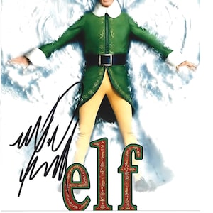 Den genom tiderna bästa julfilmen "ELF"-reklambilden signerad av skådespelaren Will Ferrell