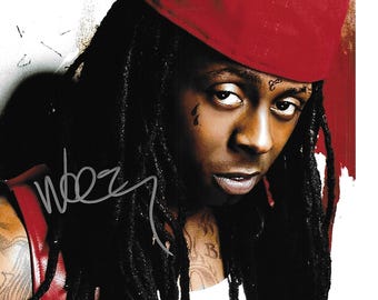Excelente fotografía firmada de 8x10 del rapero, compositor y productor "LIL WAYNE"