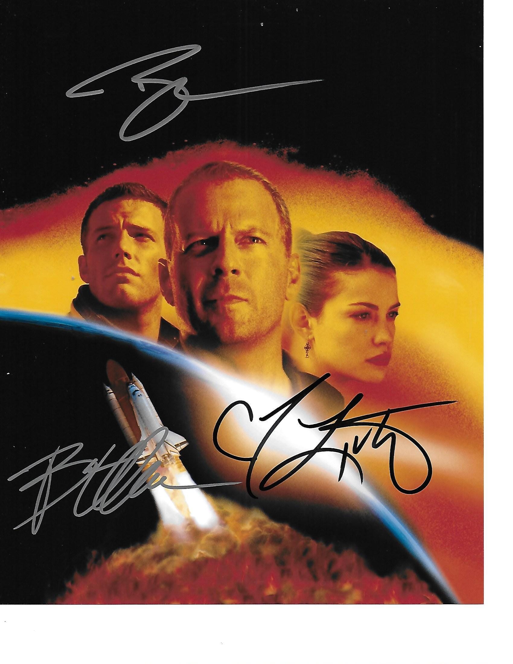 素晴らしい映画「アルマゲドン」トリプルキャストのサイン入り 8x10