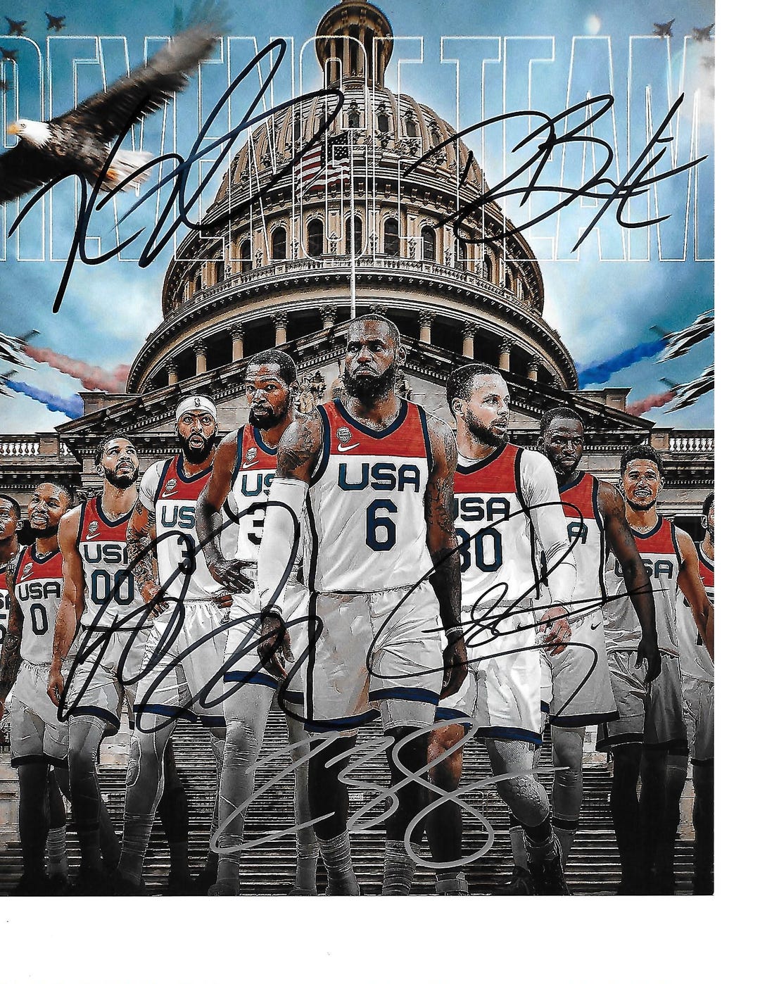 Multi Signed TEAM USA Superstars Gold Medal Olympic Basketball Team - Etsy
