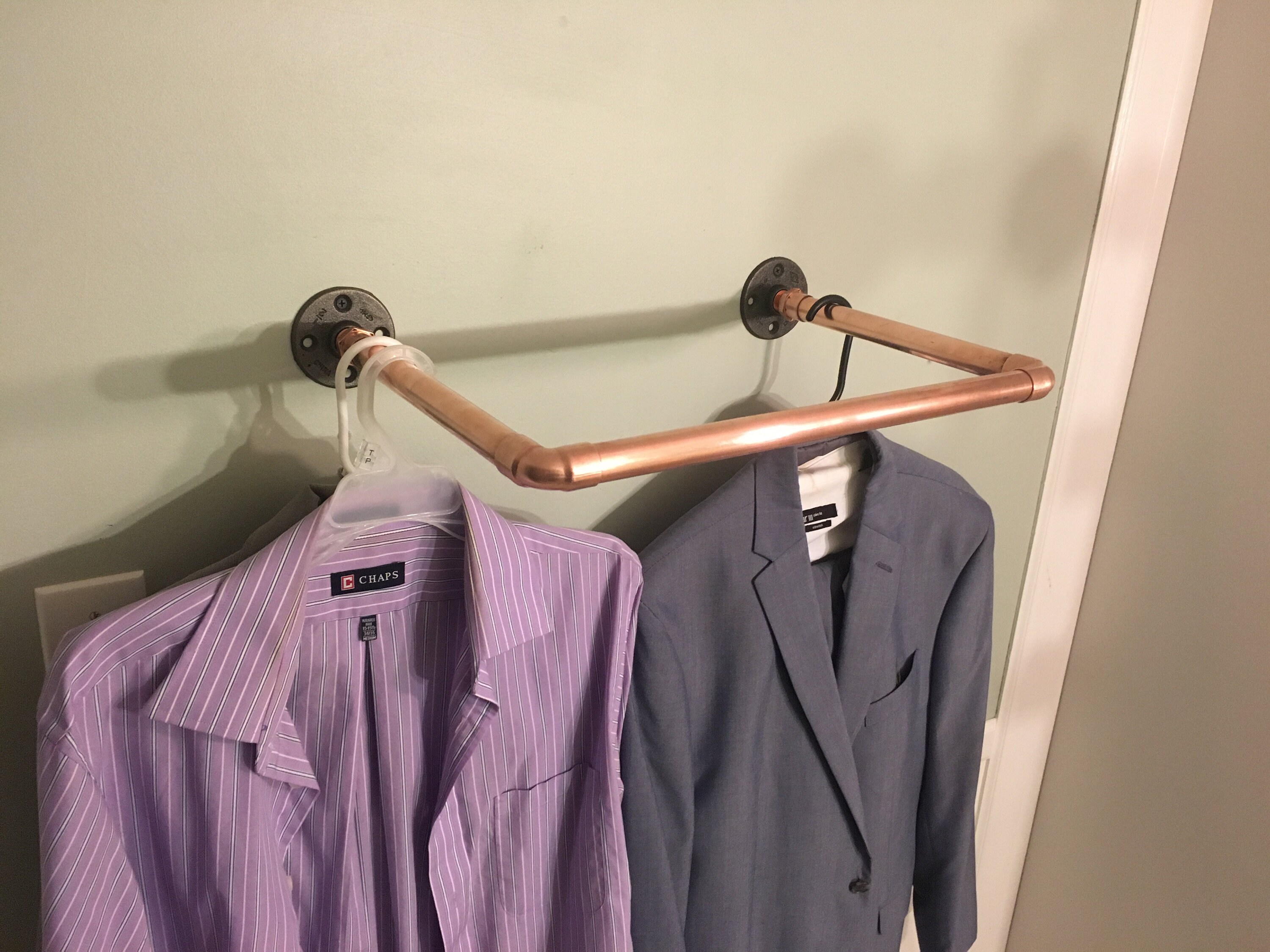Solid Copper Clothing Rack with metal flanges Etsy