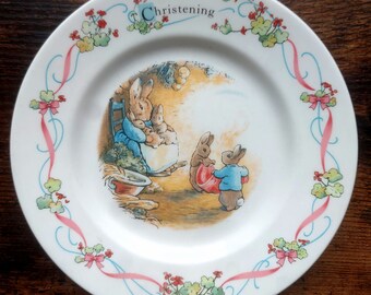 Beatrix Potter Peter Rabbit Christening Plate